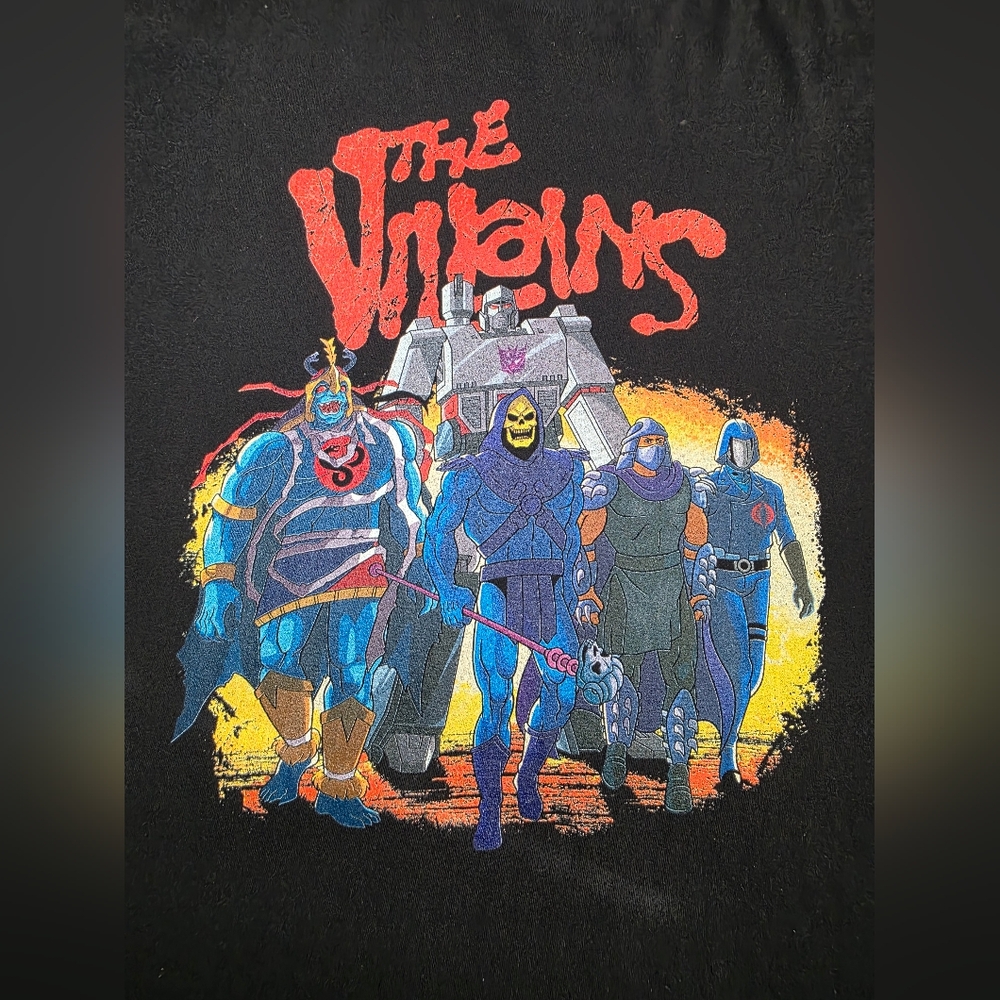 80's Retro "The Villains" Nostalgic Cartoon T-Shirt- Mens Size 5XL